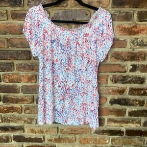 Eliane Rose Floral Smocked Off-The-Shoulder Blouse Women's Size Small